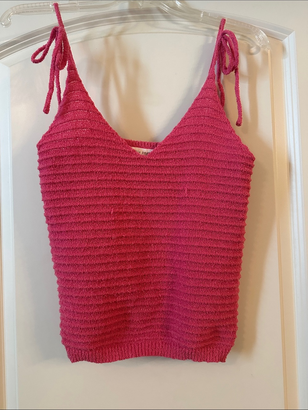 Blu Pepper Fuchsia Tie-Shoulder Knit Camisole
